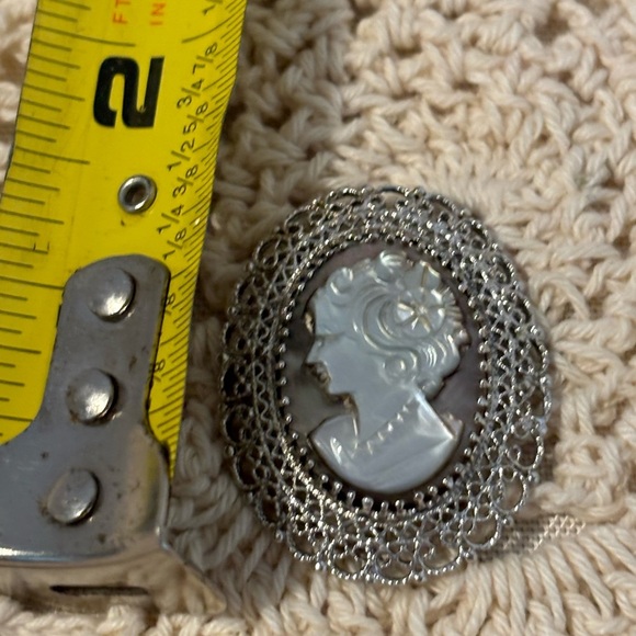 Vintage Silver and Mother of Pearl Brooch - Picture 2 of 5